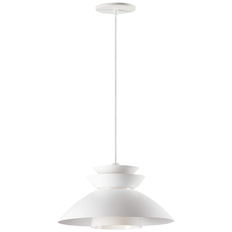 Image 1 Maxim Nordic 14.25" Wide White Finish Modern Saucer Pendant Light