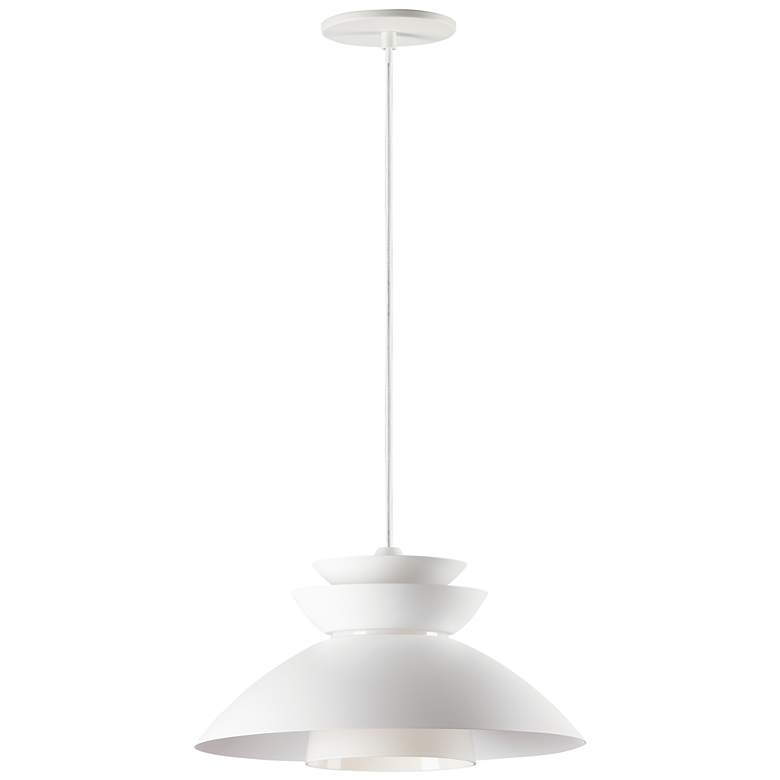 Image 1 Maxim Nordic 14.25 inch Wide White Finish Modern Saucer Pendant Light