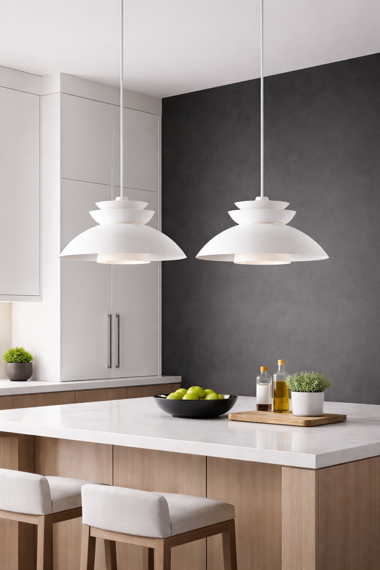 Image 7 Maxim Nordic 14 1/4" Wide White Finish Modern Saucer Pendant Light more views