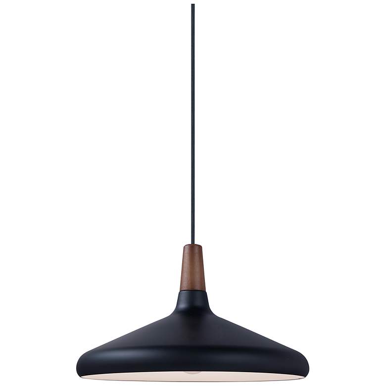 Image 1 Maxim Nordic 15.25 inch Wide Walnut and Black Modern Pendant Light