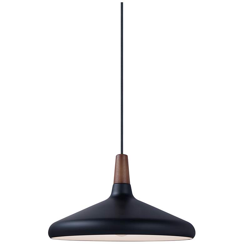 Image 1 Maxim Nordic 15.25" Wide Walnut and Black Modern Pendant Light