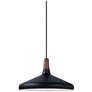 1_Maxim Nordic 15.25" Wide Walnut and Black Modern Pendant Light