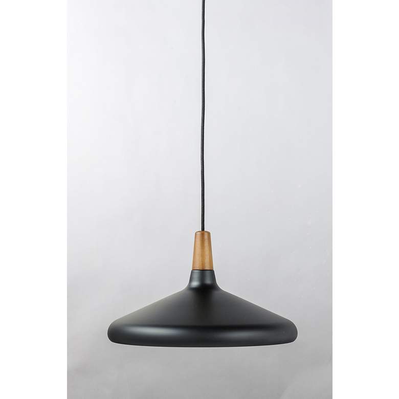 Image 2 Maxim Nordic 15.25" Wide Walnut and Black Modern Pendant Light more views