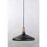 5_Maxim Nordic 15.25" Wide Walnut and Black Modern Pendant Light more views