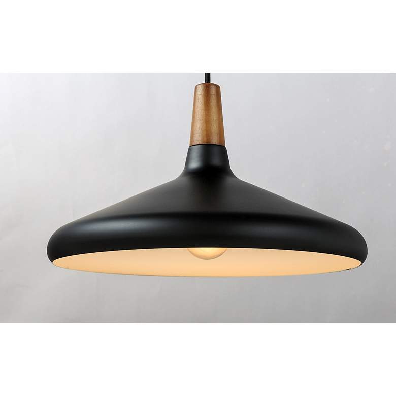 Image 6 Maxim Nordic 15.25" Wide Walnut and Black Modern Pendant Light more views