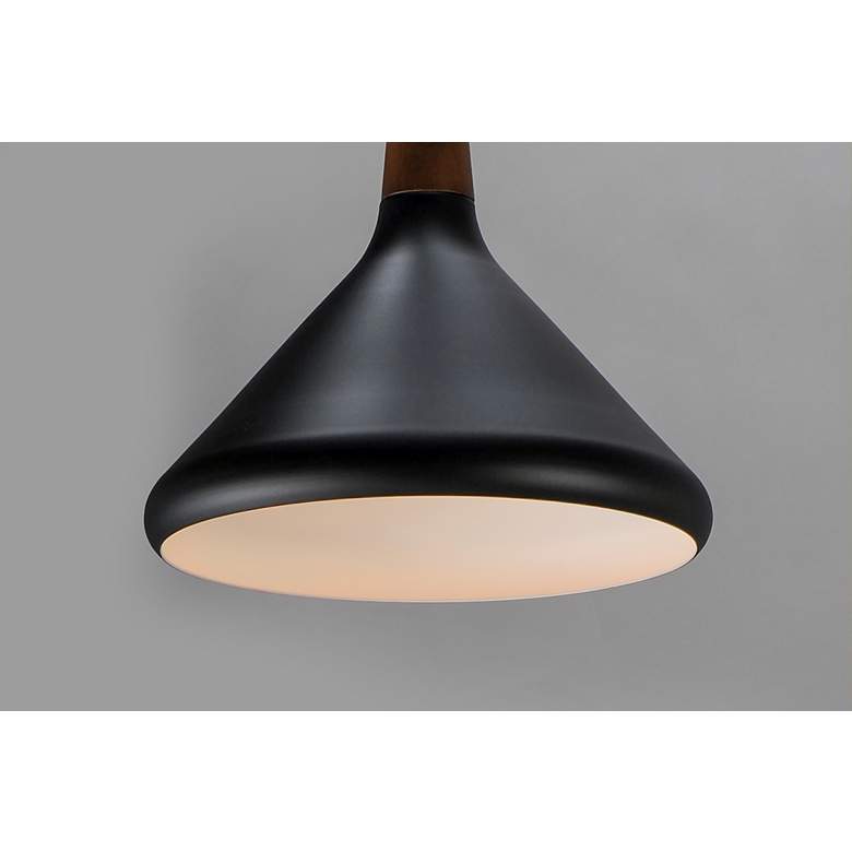 Image 3 Maxim Nordic 7 inch Wide Black Aluminum Modern Cone Mini Pendant more views