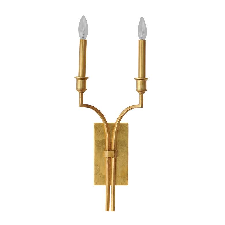 Image 2 Maxim Normandy 24 1/4" High Gold Leaf 2-Light Wall Sconce more views
