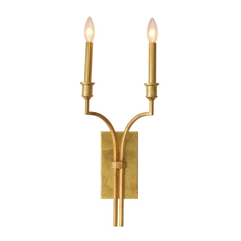 Image 3 Maxim Normandy 24 1/4" High Gold Leaf 2-Light Wall Sconce more views