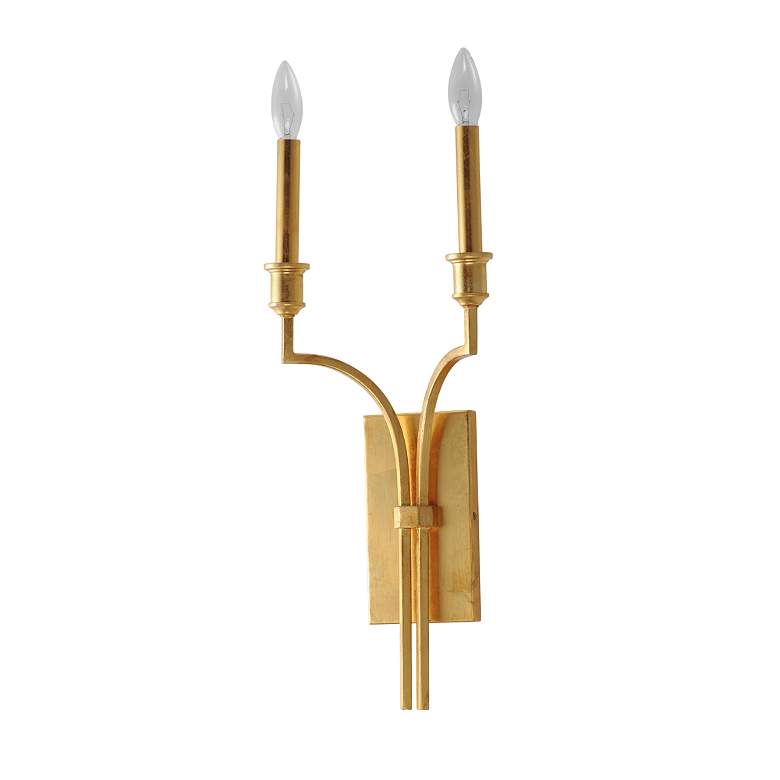 Image 4 Maxim Normandy 24 1/4" High Gold Leaf 2-Light Wall Sconce more views