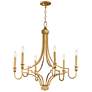 1_Maxim Normandy 29" Wide Gold Leaf 6-Light Chandelier