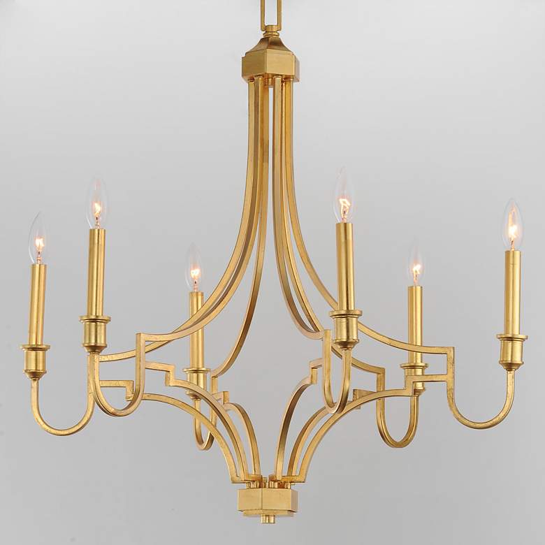 Image 3 Maxim Normandy 29" Wide Gold Leaf 6-Light Chandelier more views