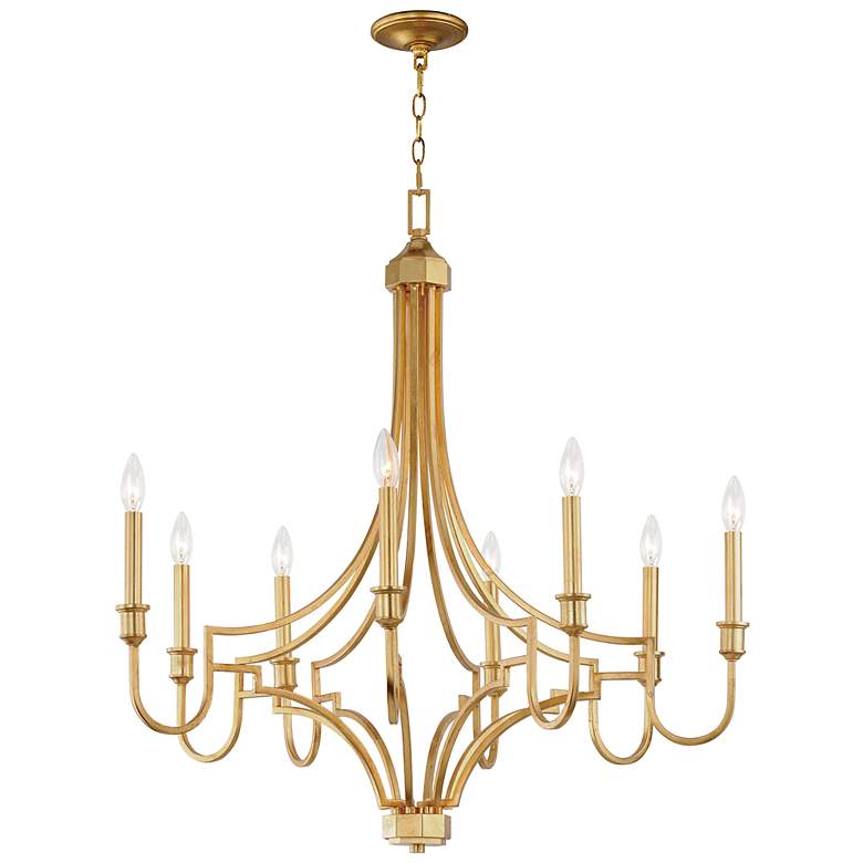 Image 1 Maxim Normandy 34" Wide Gold Leaf 8-Light Chandelier