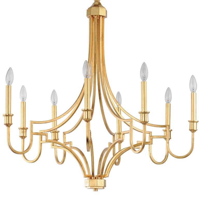 Image 4 Maxim Normandy 34" Wide Gold Leaf 8-Light Chandelier more views