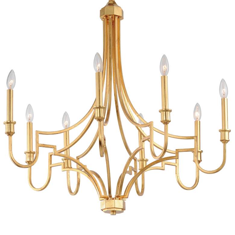 Image 5 Maxim Normandy 34" Wide Gold Leaf 8-Light Chandelier more views