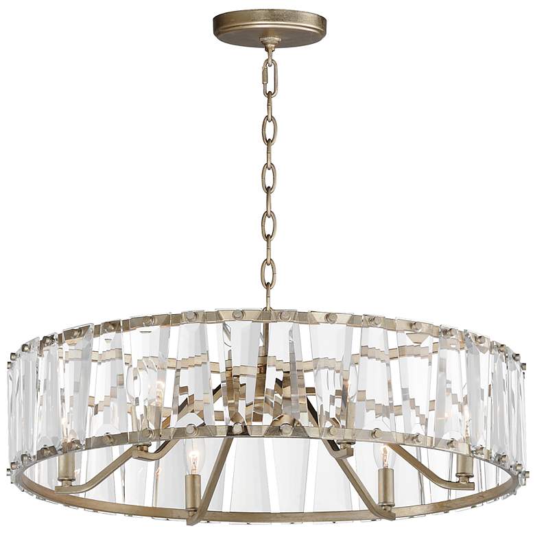 Image 1 Maxim Odeon 26 3/4"W Golden Silver 6-Light Ring Chandelier