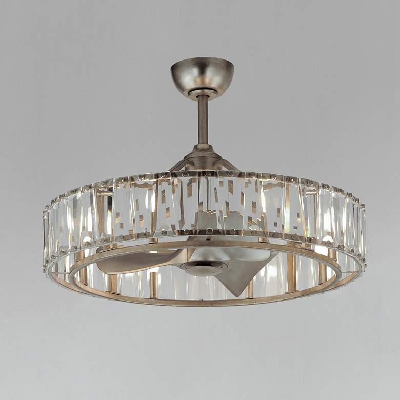 Image 1 Maxim Odeon 32 3/4" Wide Golden Silver LED Fandelier Ceiling Fan Light