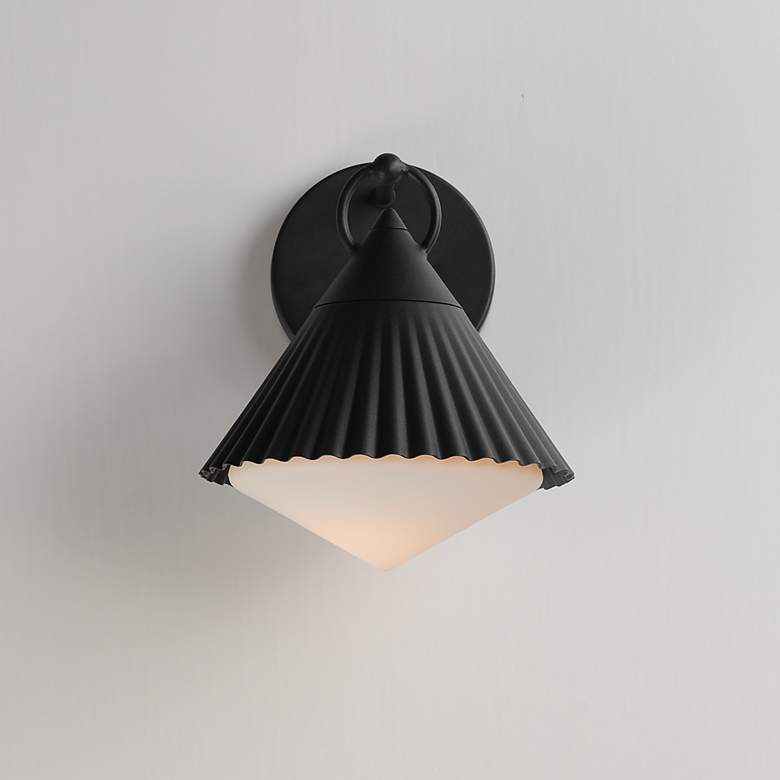 Image 3 Maxim Odette 9 1/2" High Black Outdoor Wall Light more views