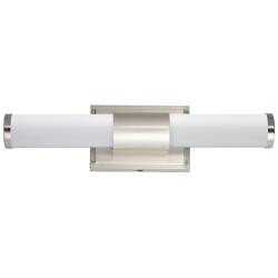 Maxim Optic 18" Satin Nickel and White Glass LED Bath Vanity