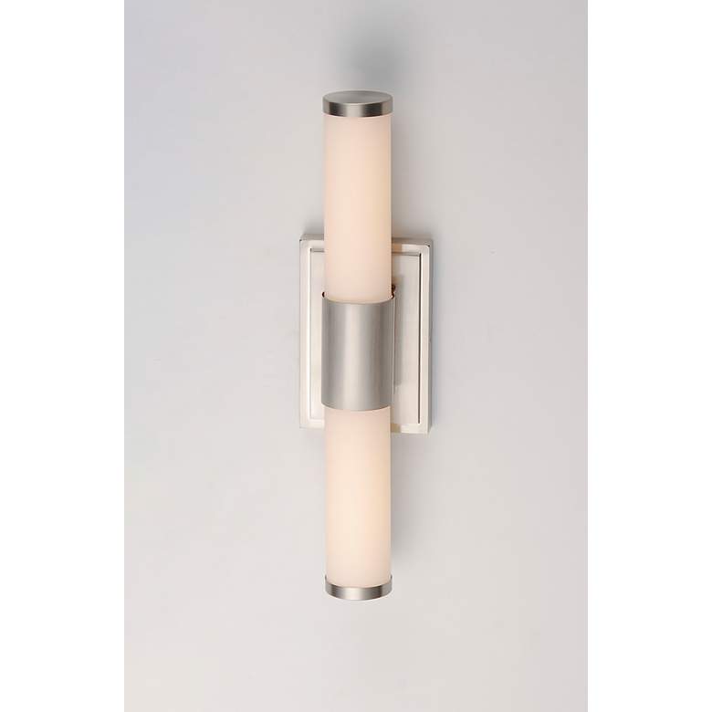 Image 2 Maxim Optic 18" Satin Nickel and White Glass LED Bath Vanity more views
