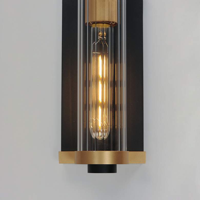 Image 3 Maxim Opulent 20" High Black and Brass Outdoor Wall Light more views