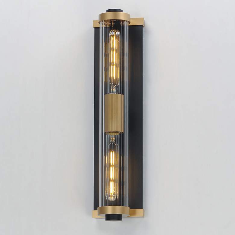 Image 4 Maxim Opulent 20" High Black and Brass Outdoor Wall Light more views