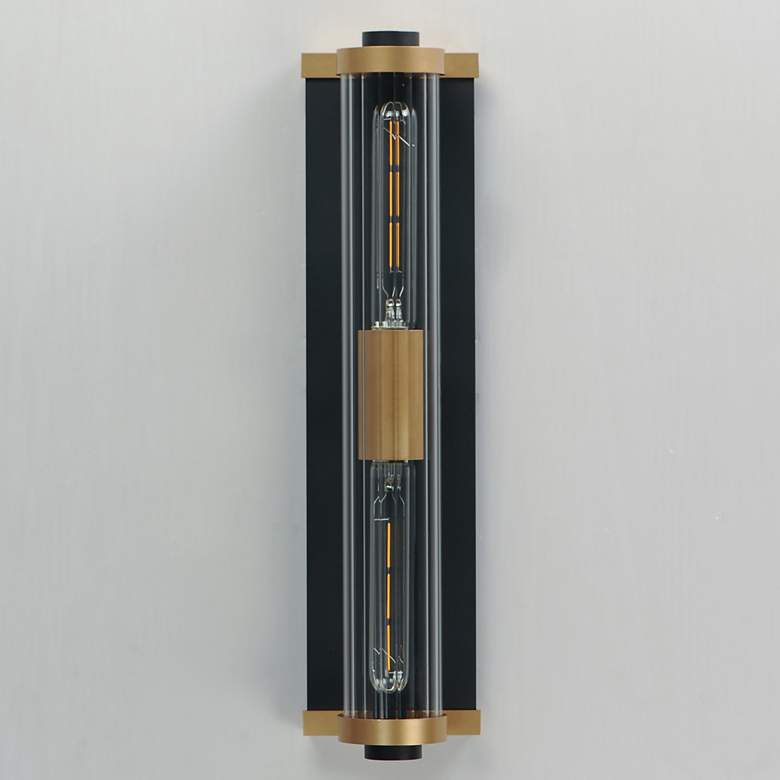 Image 5 Maxim Opulent 20" High Black and Brass Outdoor Wall Light more views