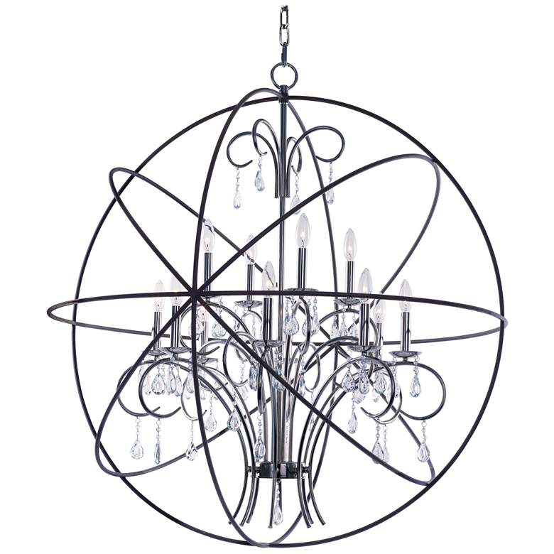 Image 1 Maxim Orbit 12-Light 40 inch Wide Anthracite and Nickel Orb Pendant Light