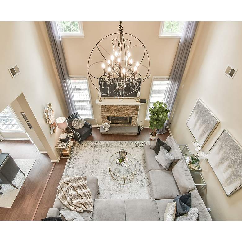 Image 3 Maxim Orbit 12-Light 40" Wide Anthracite and Nickel Orb Pendant Light more views