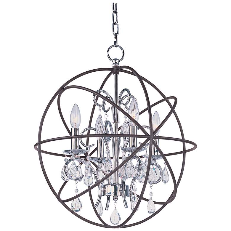 Image 1 Maxim Orbit 19" Wide Anthracite and Nickel 4-Light Chandelier