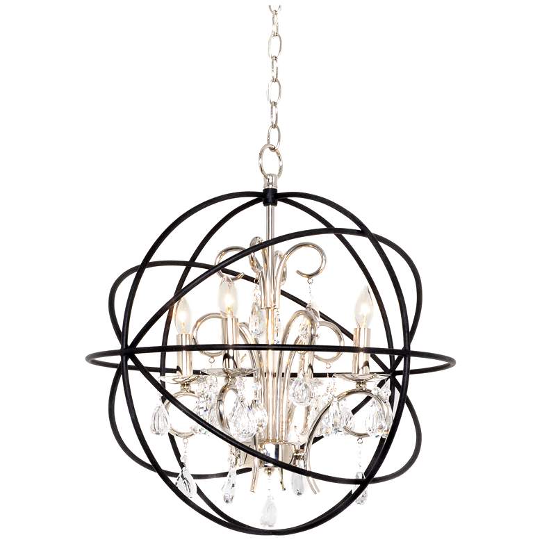 Image 2 Maxim Orbit 19" Wide Anthracite and Nickel 4-Light Chandelier more views