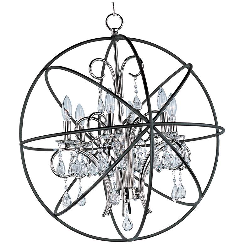 Image 2 Maxim Orbit 25" Wide 6-Light Anthracite and Nickel Orb Pendant Light