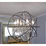 4_Maxim Orbit 25" Wide 6-Light Anthracite and Nickel Orb Pendant Light more views