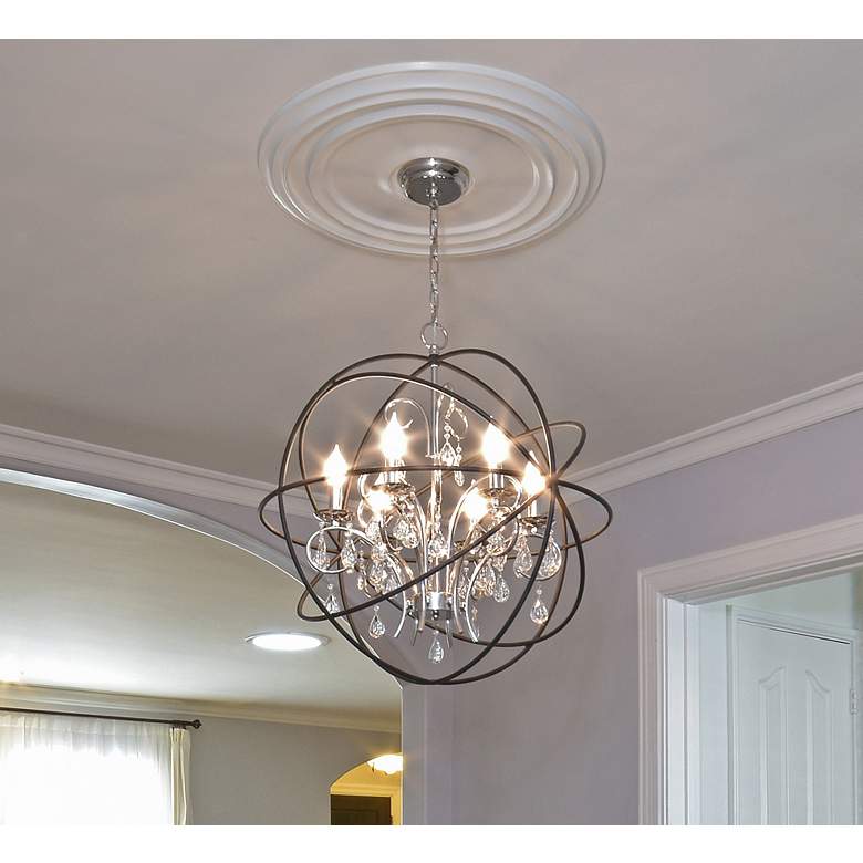 Image 6 Maxim Orbit 25" Wide 6-Light Anthracite and Nickel Orb Pendant Light more views