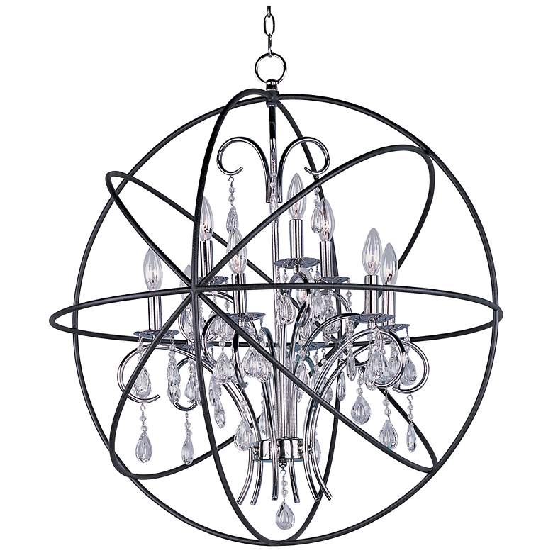 Image 3 Maxim Orbit 30" Wide Anthracite and Nickel 9-Light Chandelier