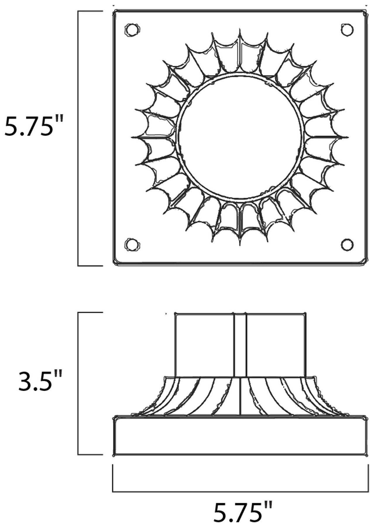 Image 2 Maxim Outdoor Essentials Black Post Light Mount Adapter more views