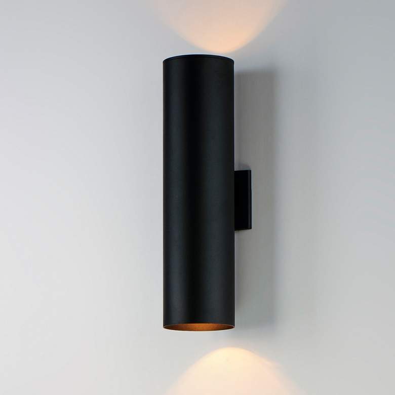 Image 1 Maxim Outpost 15" High Black LED Outdoor Wall Light
