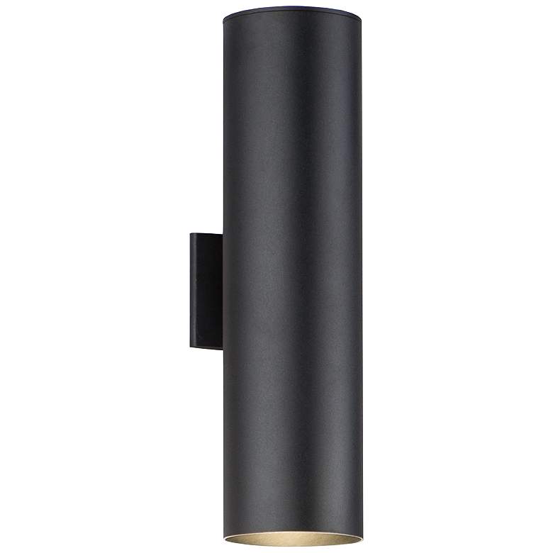 Image 2 Maxim Outpost 22" High Black Cylinder LED Outdoor Wall Light