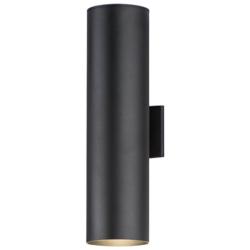 Maxim Outpost 22" High Black Cylinder LED Outdoor Wall Light