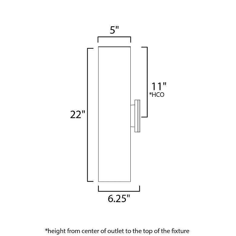Image 5 Maxim Outpost 22" High Black Cylinder LED Outdoor Wall Light more views