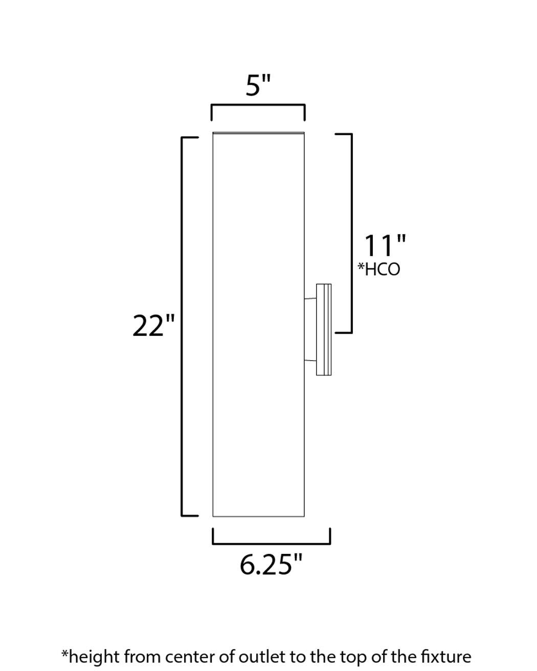 Maxim Outpost 22" High Black Cylinder LED Outdoor Wall Light