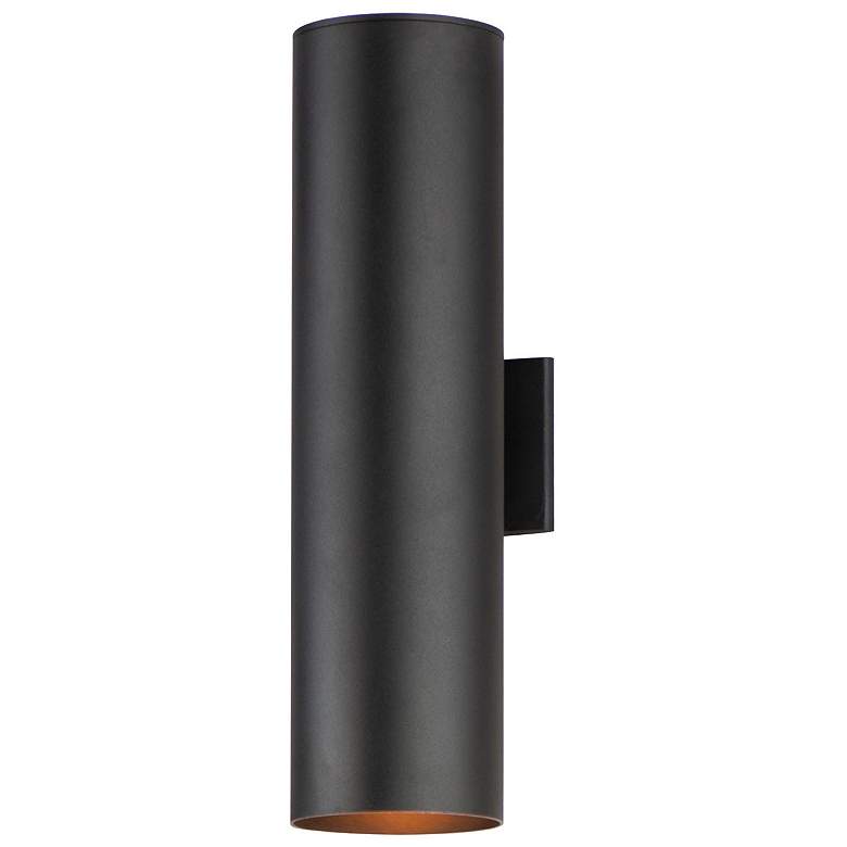 Image 2 Maxim Outpost 22" High Black Cylinder Outdoor Wall Light