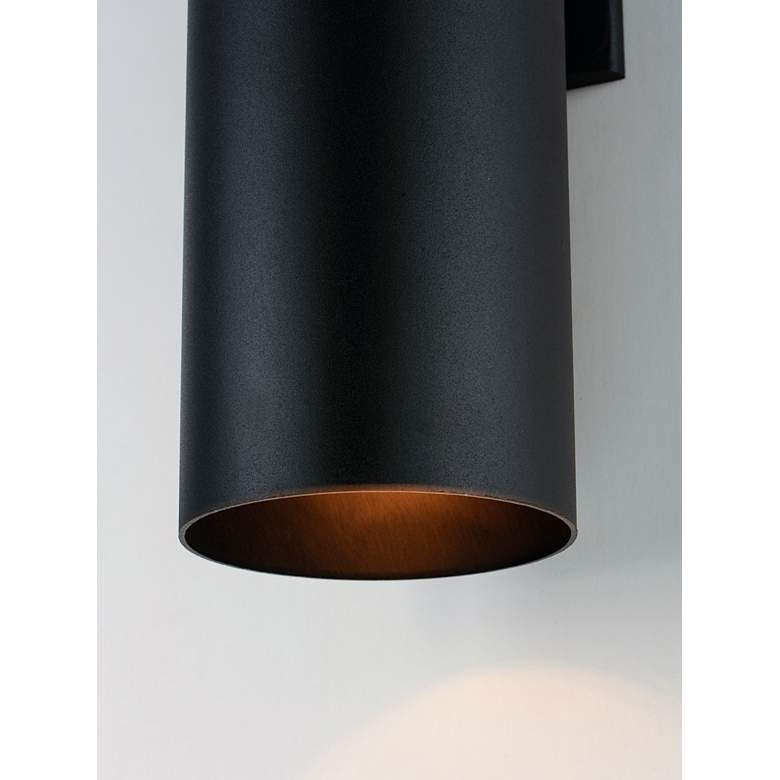 Image 3 Maxim Outpost 22" High Black Cylinder Outdoor Wall Light more views