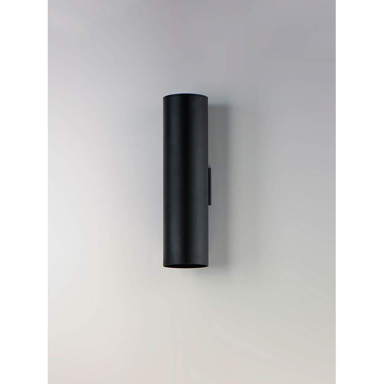 Image 4 Maxim Outpost 22" High Black Cylinder Outdoor Wall Light more views