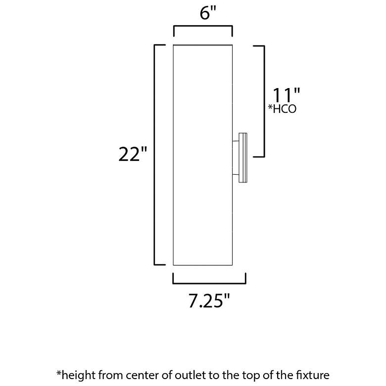 Image 6 Maxim Outpost 22" High Black Cylinder Outdoor Wall Light more views