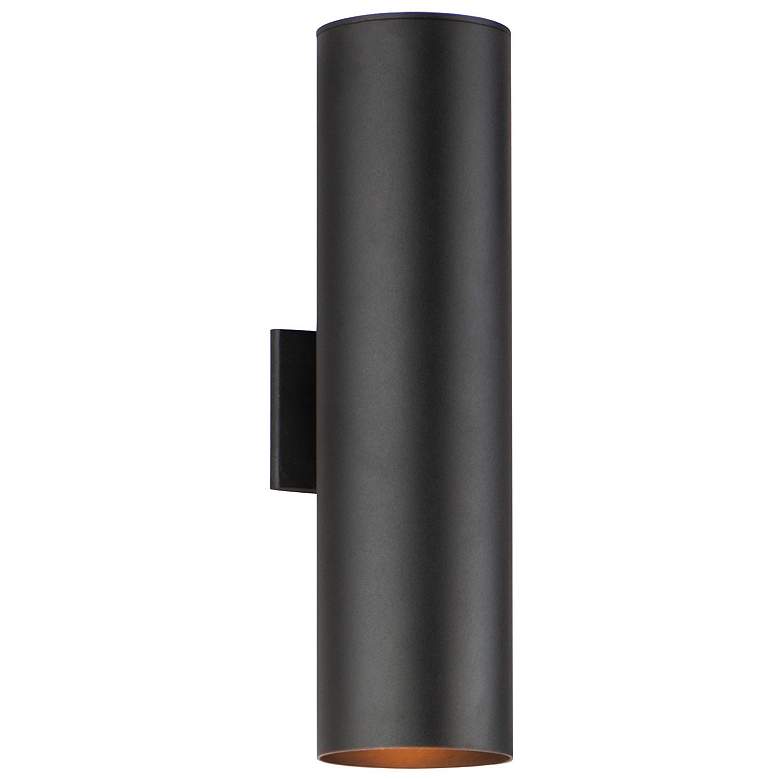 Image 1 Maxim Outpost 22" High Black Modern Cylinder Outdoor Wall Light
