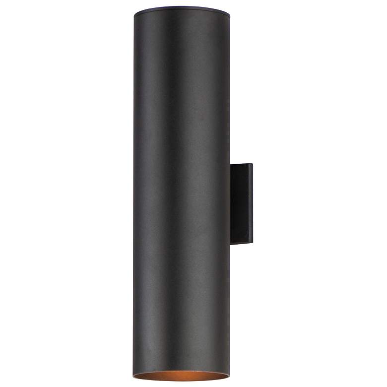 Image 1 Maxim Outpost 22" High Black Modern Cylinder Outdoor Wall Light