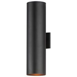 Maxim Outpost 22" High Black Modern Cylinder Outdoor Wall Light