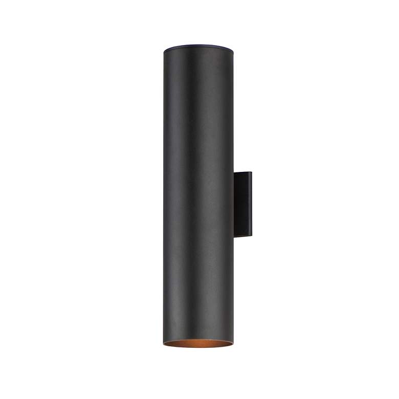 Image 3 Maxim Outpost 22" High Black Modern Cylinder Outdoor Wall Light more views