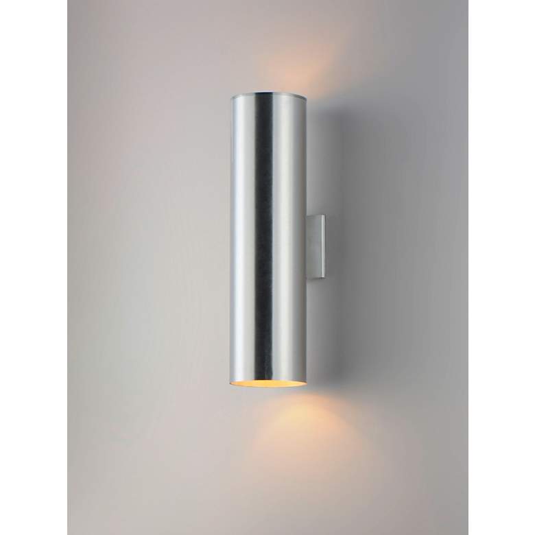 Image 3 Maxim Outpost 22" High Brushed Aluminum Outdoor Wall Light more views