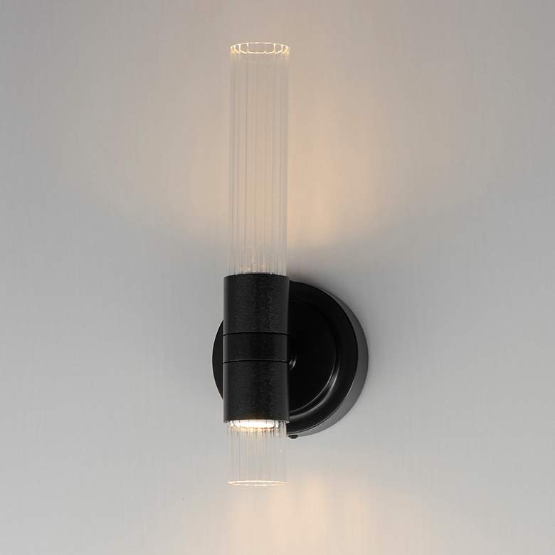 Image 1 Maxim Ovation 13" High Black LED Wall Sconce